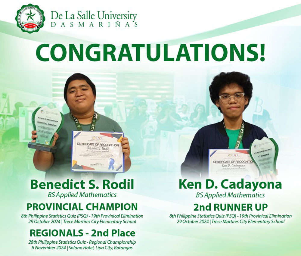 	BS Applied Math Students Win Medals in Philippine Statistics Quiz 